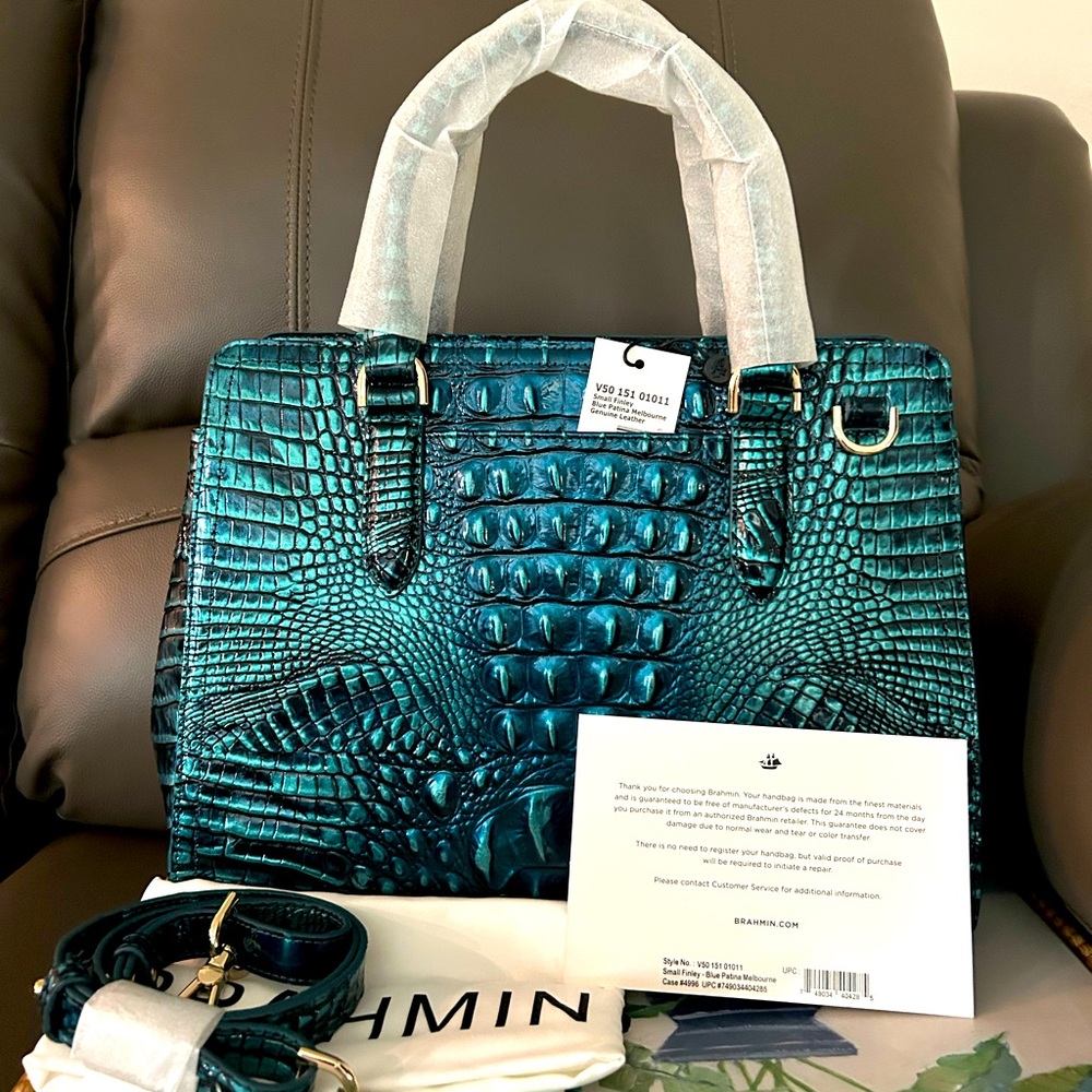 Brahmin Blue Patina Small Finley and Veronica Wallet - Picture 4 of 16